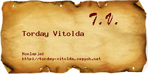 Torday Vitolda névjegykártya